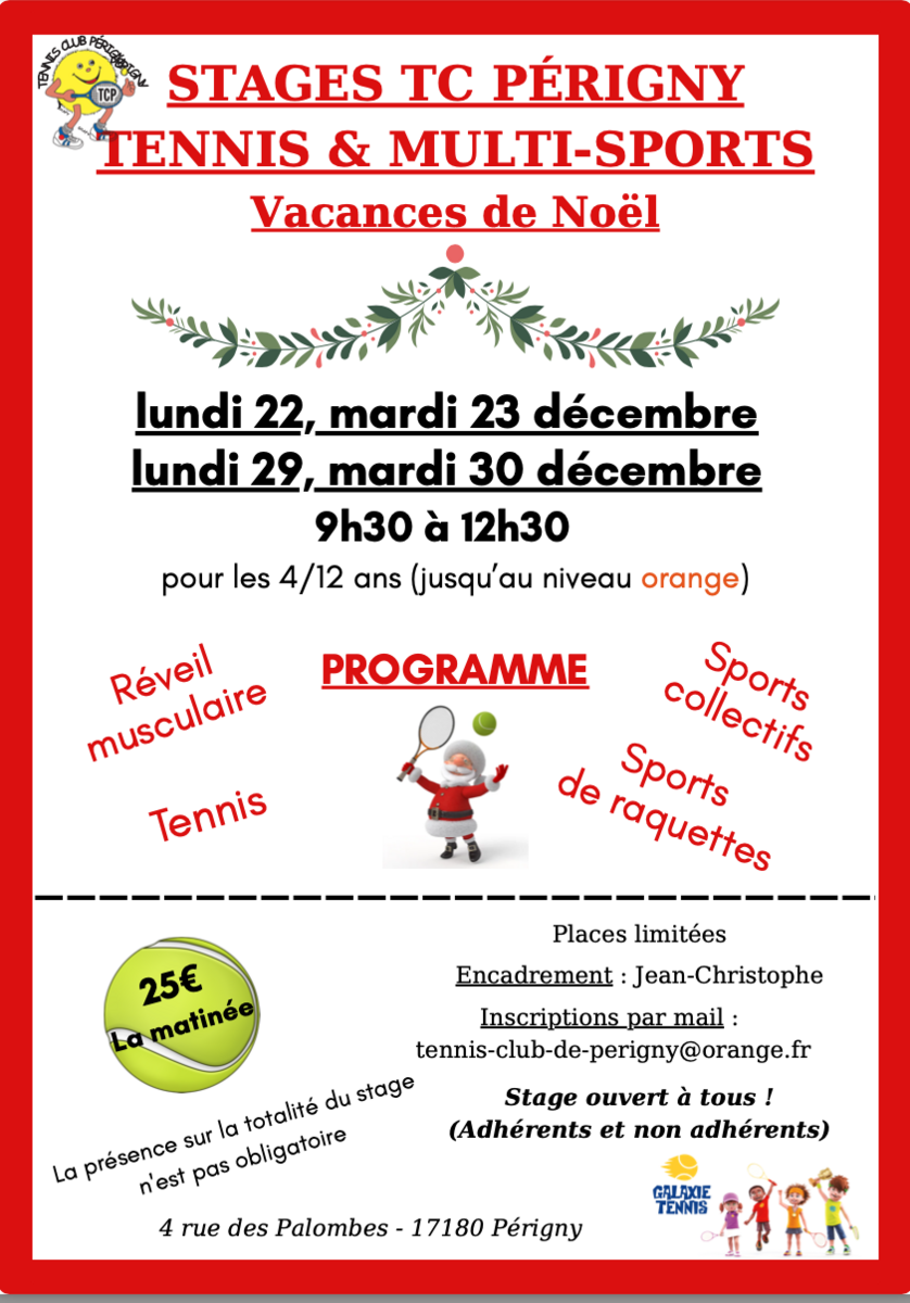 Stages vacances de Noël 2025
