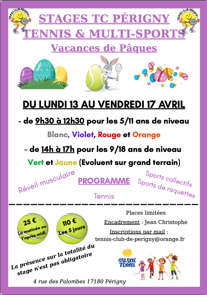 Stages de Vacances Pâques 2026